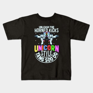 Unicorn - Horned Kicks - Tang Soo Do Kids T-Shirt